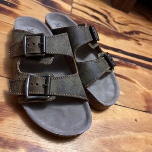 Brown Double Strap Sandals